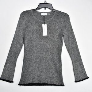 Women's SM Calvin Klein Long Sleeve Ribbed Blouse